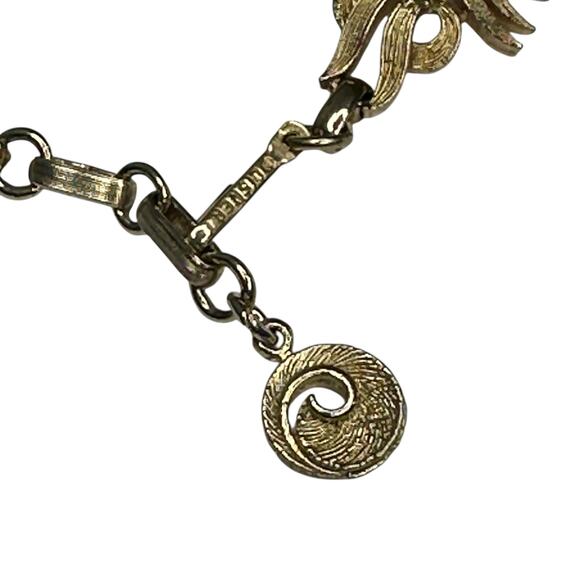 Vintage Lisner Collar Choker Necklace Signed Gold Tone Textured Statement - Picture 6 of 6